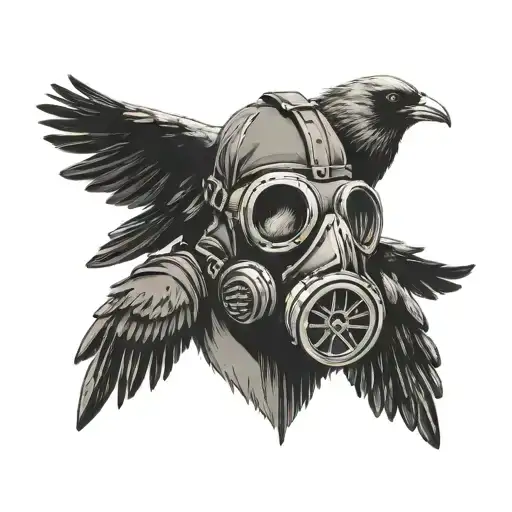 Gas Mask And Crow