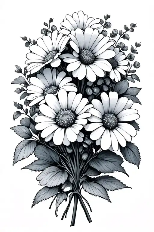 Sweet Peas And Daisy Bouquet