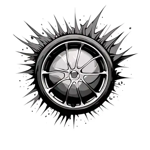 Basketball And Car Wheel Design Combining Elements