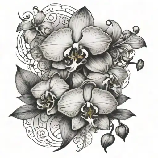 An Elegant Orchid With Intricate Magic Symbols Hidden In Its Design