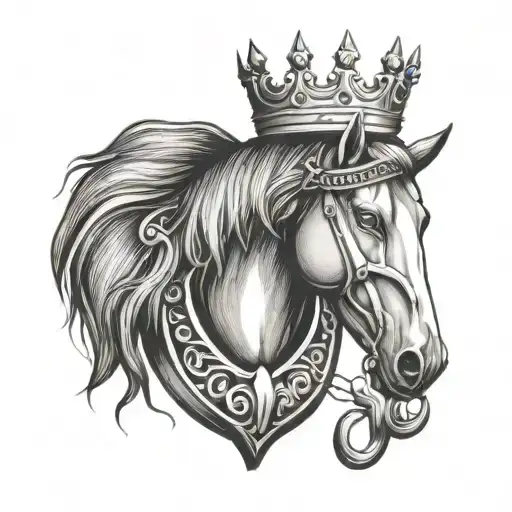 Horse Shoe With Crown Hanging