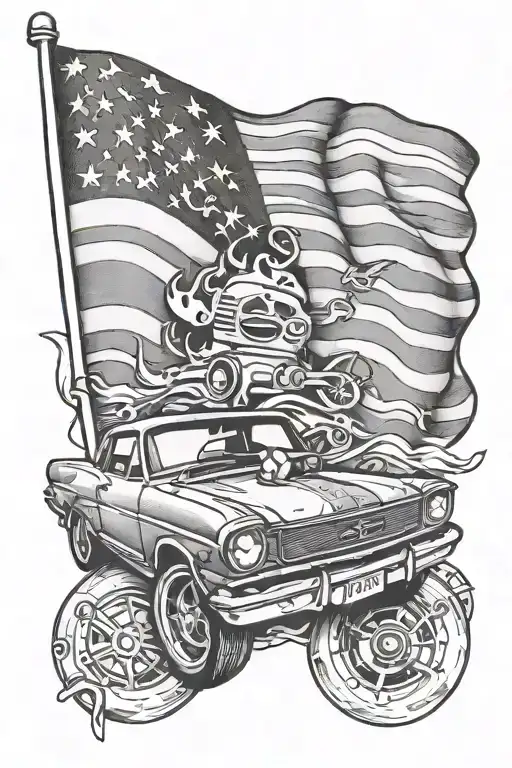 Car Part American Flag