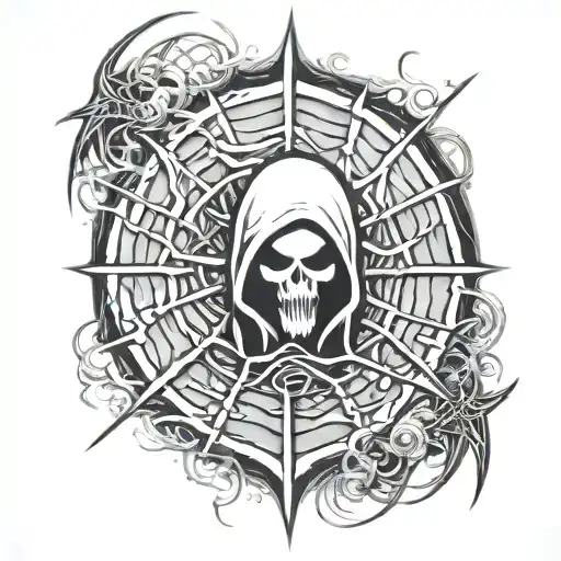 Spider Web And Reaper Blade