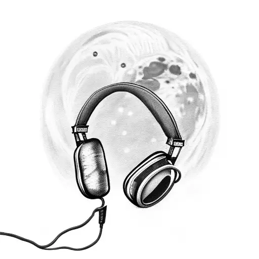 Headphones Plugged Into The Moon