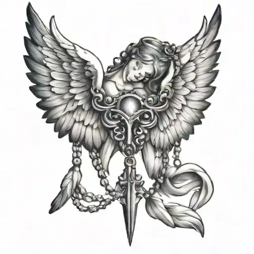 Angel Wings Holding Necklace