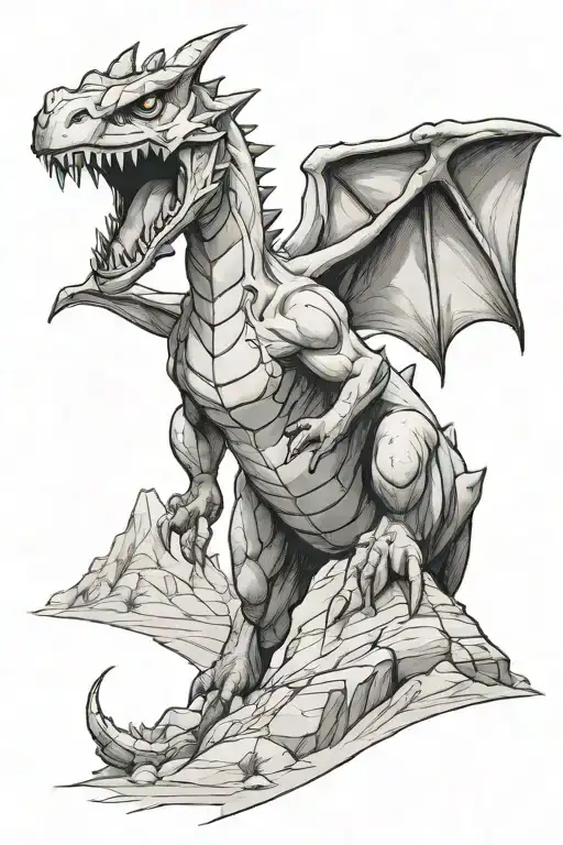 Desert Mountain With Charizard