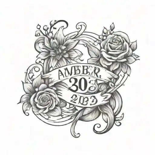 Tattoo Of The Date May 30Th 2023 For Pregnant Cousin Names Amber And Remy Remembrance
