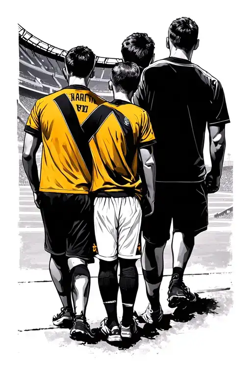 Father And Two Brothers Going To Molineux Stadium