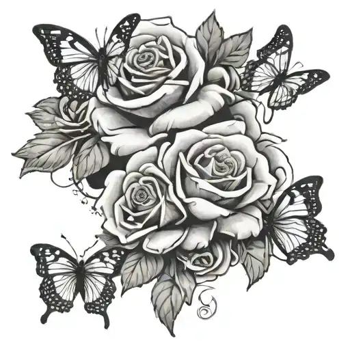 Roses Money And Butterfly's All Together