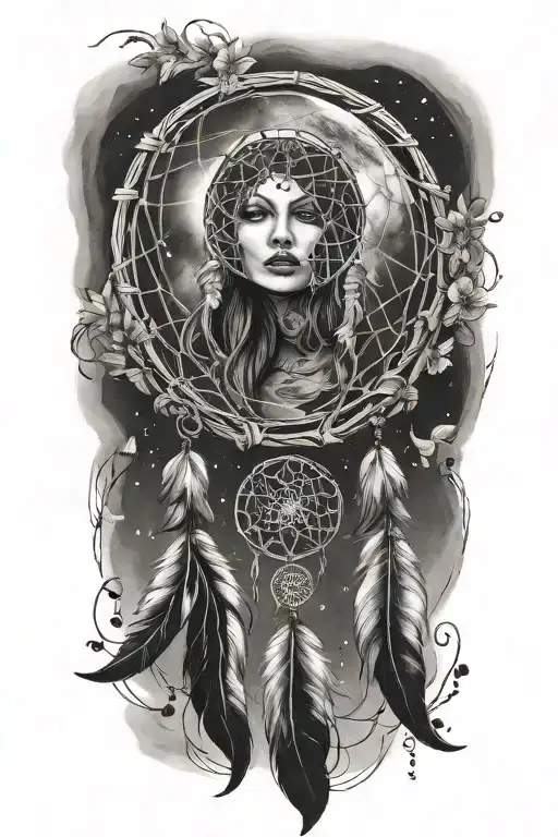 Moon And Dream Catcher