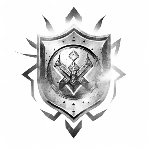 Warrior Shield With Script Alpha Delta On It