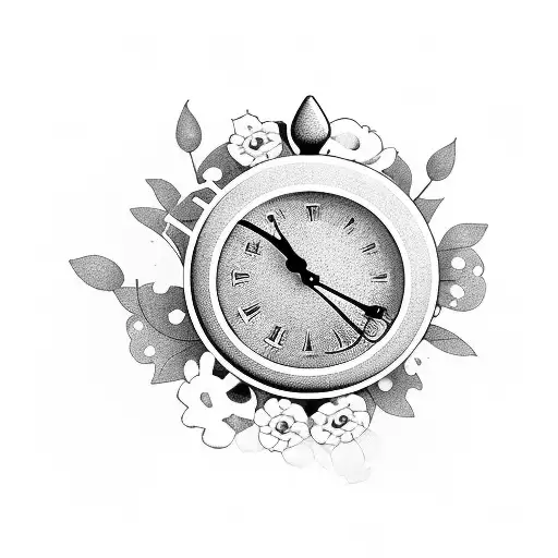 Flowers With Clocks And Baby Footprints And Birthdays