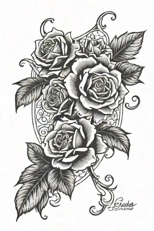 Wild Roses With Gargoyle And Gemini Sign