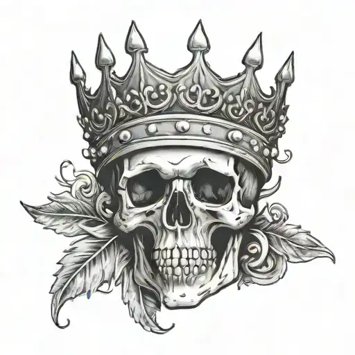 Sad Skull Wearing A Crown