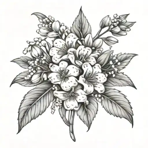 Primrose Daisy Lilly Of The Valley And Hawthorn