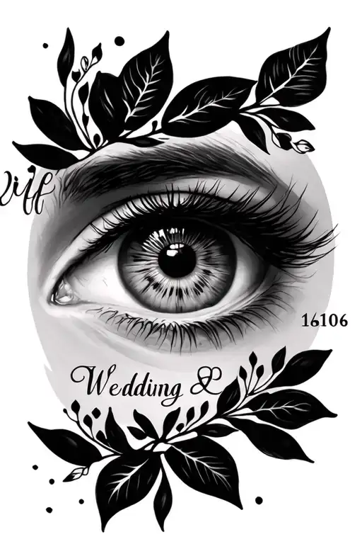 My Wife's Eye And Eyebrow Design Along With The Wedding Date