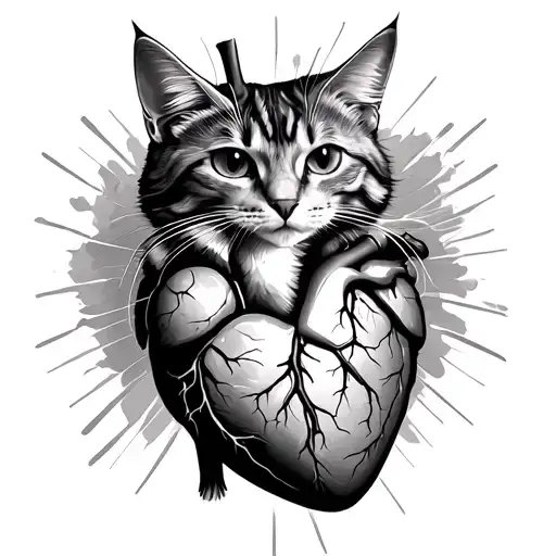 Cat And Anatomical Heart