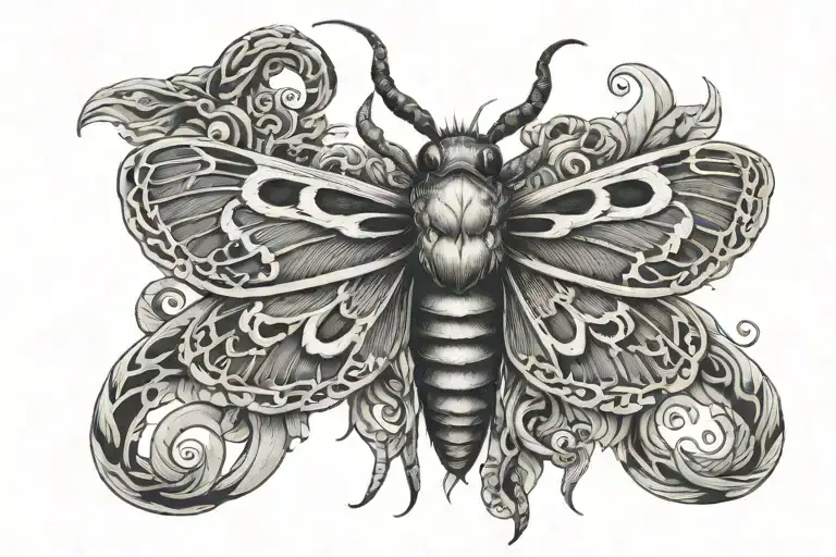 Death Head Moth With Medusa Snakes