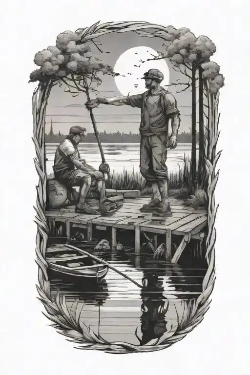 Guys Removing Docks From A Lake