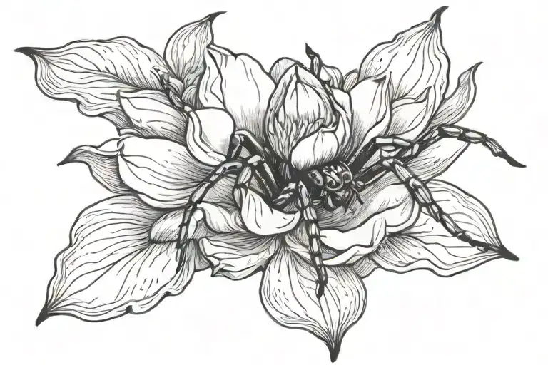 Magnolia And Spider