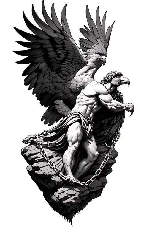 Prometheus Chained To A Rock Eagle