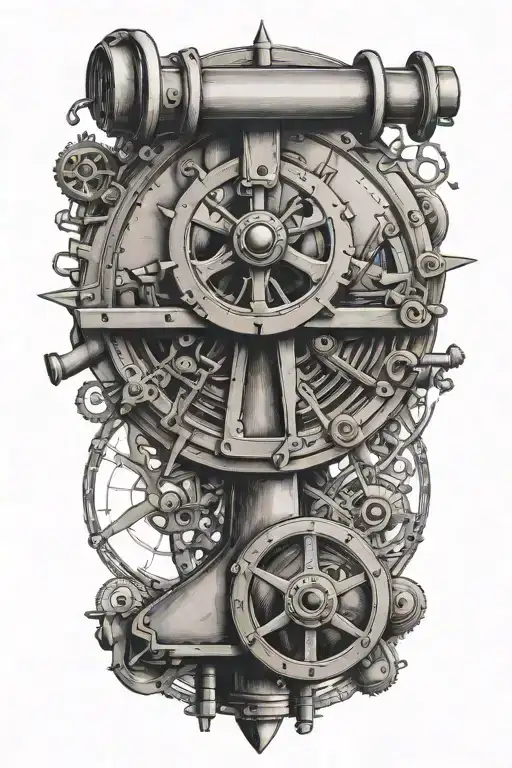 Sextant Terchnical Drawing Steam Punk