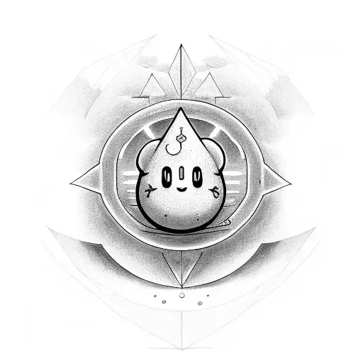 Goth Kirby In A Surreal Symmetrical Environment