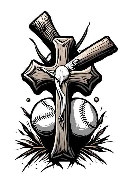 Baseball Hunting Christianity Cross
