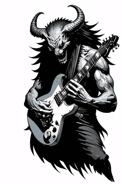 Demon Playing Flying V Guitar
