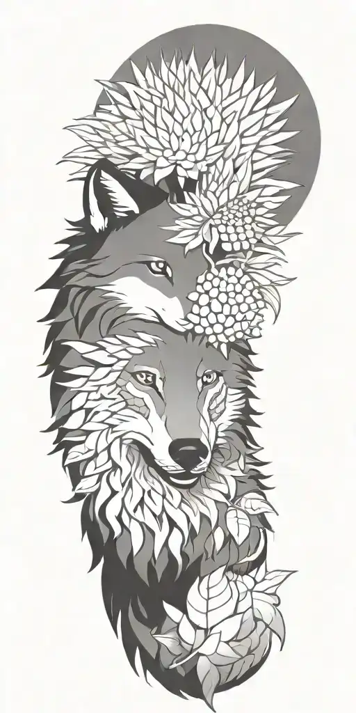 Banksia Plant With Wolf