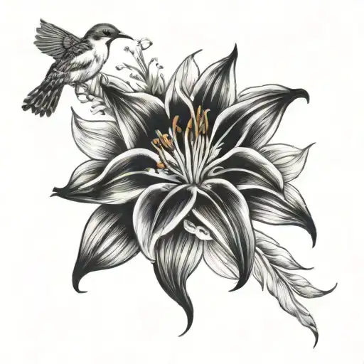 Tiger Lilly And Swallows