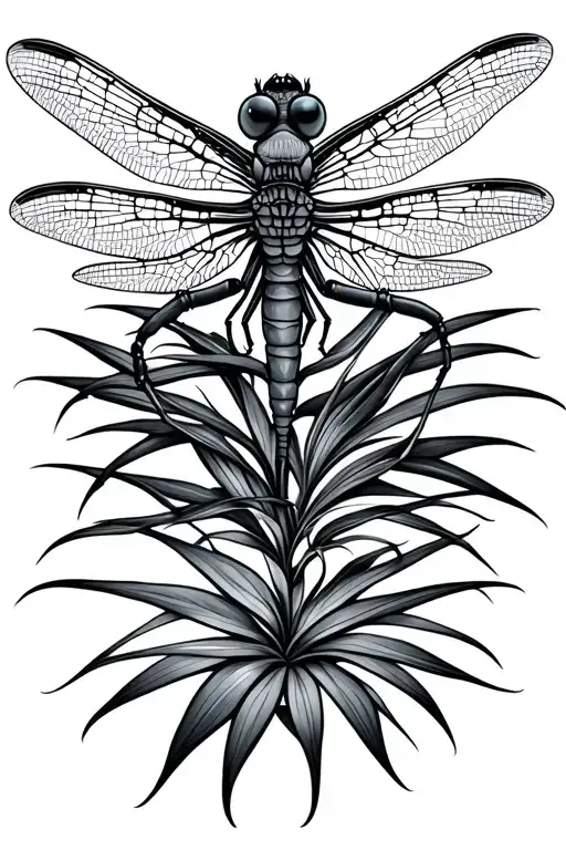 Dragonfly With Spiderplant