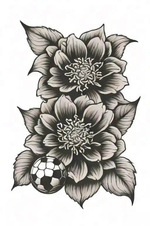Soccer Ball Pattern Drawn Into The Petals Of A Zinnia Flower