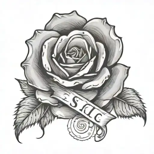 Rose With Letters S L C