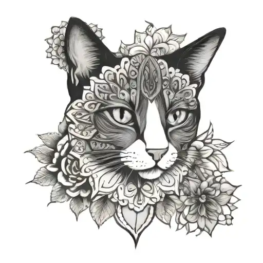 Tuxedo Cat Mandala