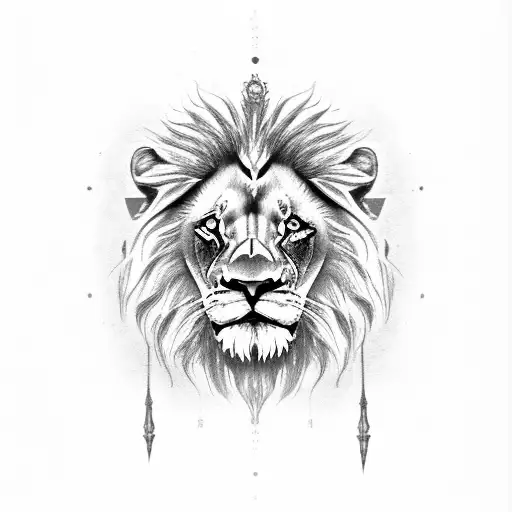 Lion With Scar On Eye And Crown
