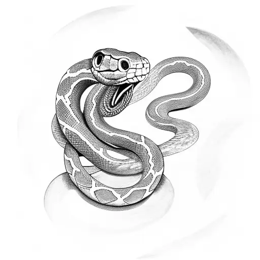 Snake Winding Through Triple Moon