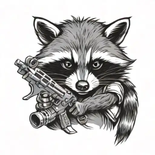 Racoon Holding Paint Gun