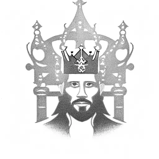 Silhouette Of A King On A Throne Wearing A Crown