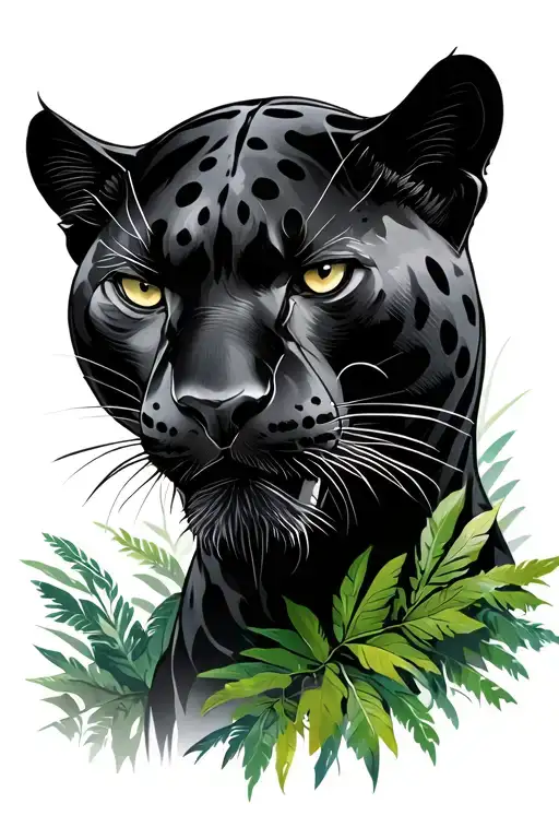 Black Panther With Forrest Background