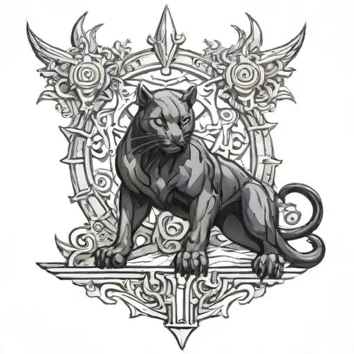 Dark Avenger With A Dark Panther From Lineage2