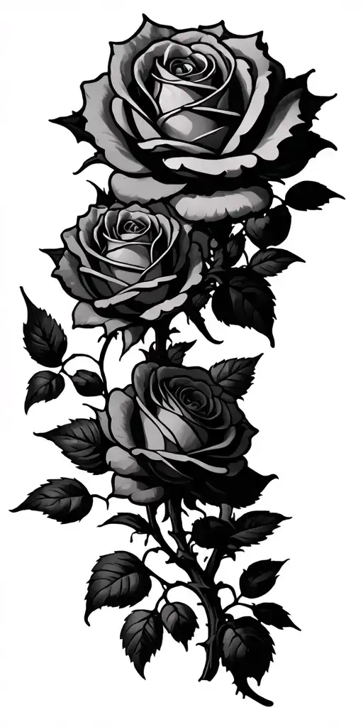 Thorny Vine Roses From Shoulder To Wrist