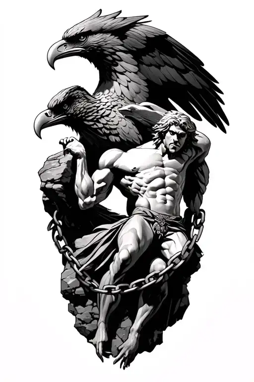 Prometheus Chained To A Rock Eagle