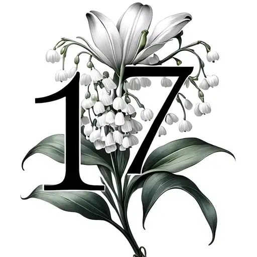 Lily Of The Valley Flower Simple Add The Number 17