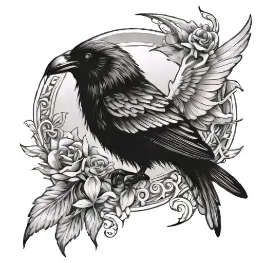 Eyes In The Wings Of A Fairy With Ravens