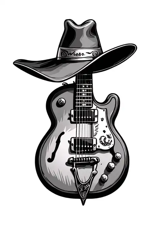 Guitar And Hat Country Style