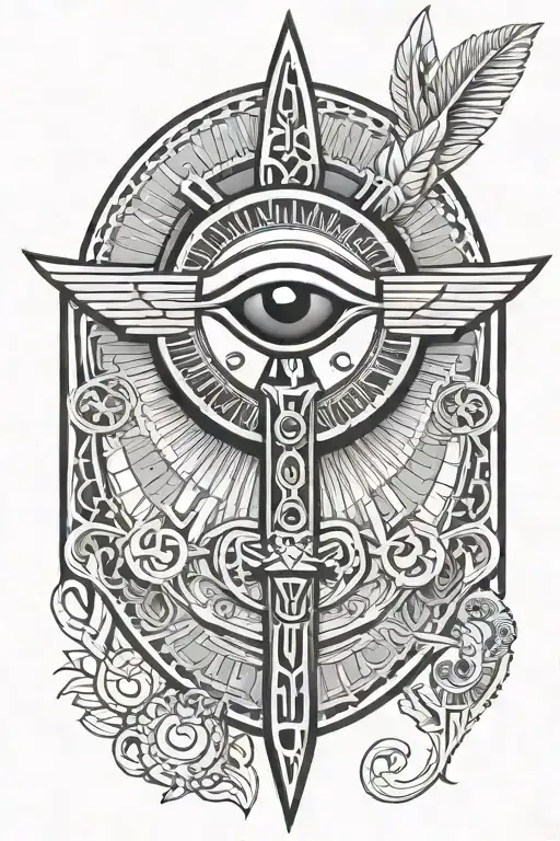 Egyptian Ankh With Eye Of Ra