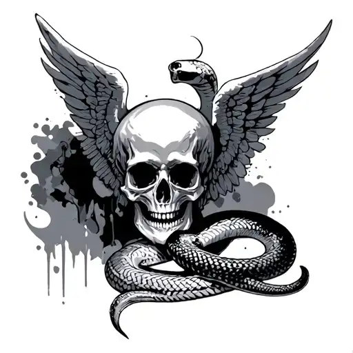 Skull Snake Angel
