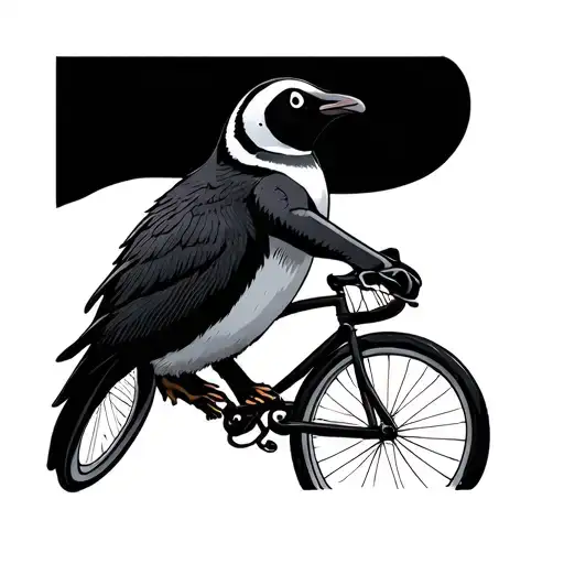Penguin On A Bike