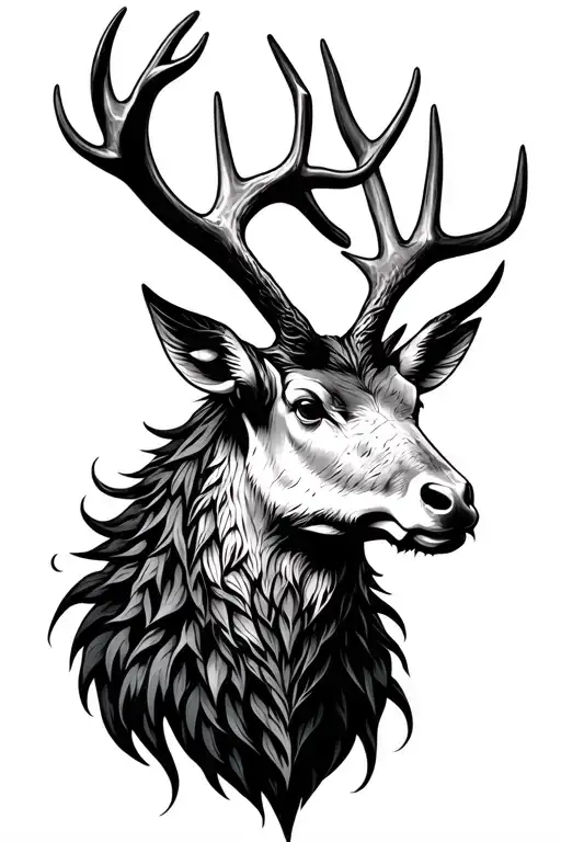 Vyshyvanka Background With An Irish Elk Head